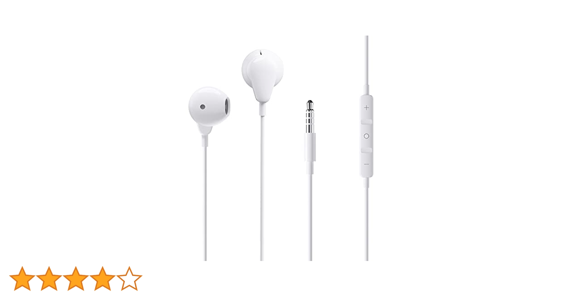 【新品未使用】マイク付　イヤホン 3.5mmジャック ホワイト 有線イヤホン 3.5mm ジャック iPhone android ホワイト 新品